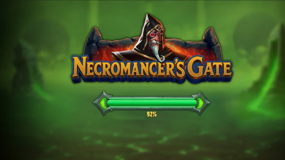 Tampilan visual slot Necromancer’s Gate dengan tema horor gotik